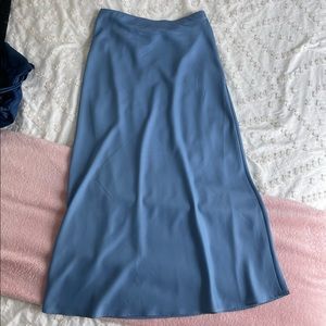 Satin A-line Midi Skirt
